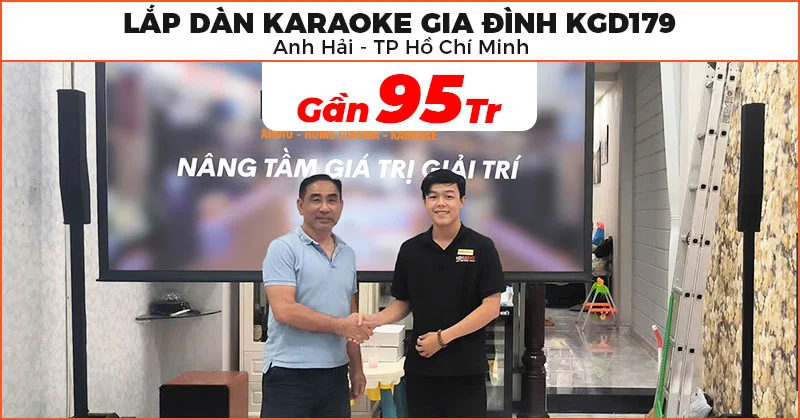 Lắp đặt d&agrave;n karaoke gia đ&igrave;nh KGD179 trị gi&aacute; gần 95 triệu đồng cho anh Hải ở T&acirc;n B&igrave;nh, TP Hồ Ch&iacute; Minh