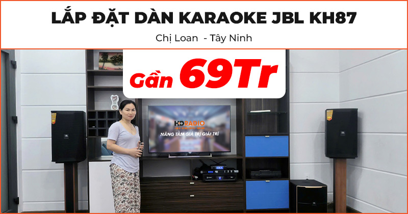 Lắp đặt D&agrave;n Karaoke JBL KH87 cho chị Kim Loan