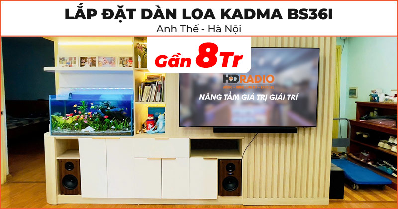 Lắp đặt D&agrave;n loa Kadma BS36i Cực Chất chỉ gần 8 triệu đồng cho anh Thế ở Quận H&agrave; Đ&ocirc;ng, H&agrave; Nội