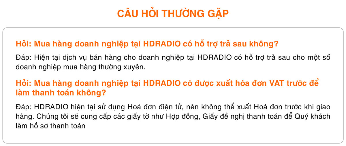câu hỏi doanh nghiệp khi chọn hdradio