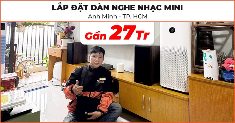 D&agrave;n nghe nhạc mini của anh Minh ở Thủ Đức, Hồ Ch&iacute; Minh