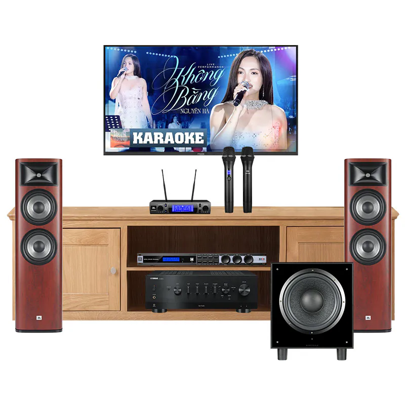 Dàn Nghe Nhạc, Hát Karaoke Yamaha NH152 (JBL Studio 690, Yamaha R-N800A, JBL KX190, JBL VM300, Wharfedale SW12)