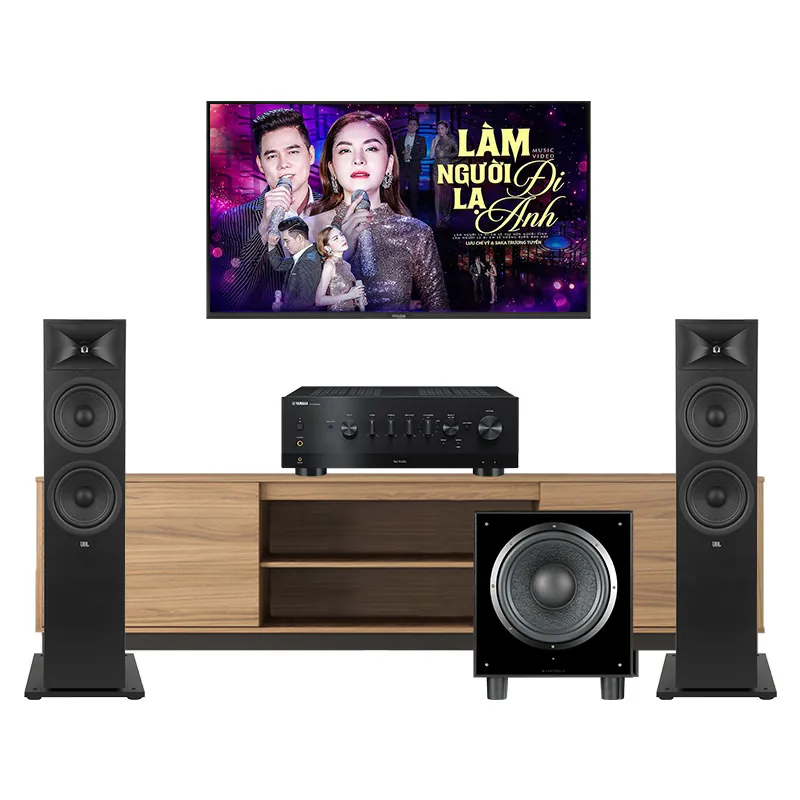 Dàn Nghe Nhạc Yamaha NH160 (JBL Stage 280F, Yamaha R-N1000A, Wharfedale SW12)