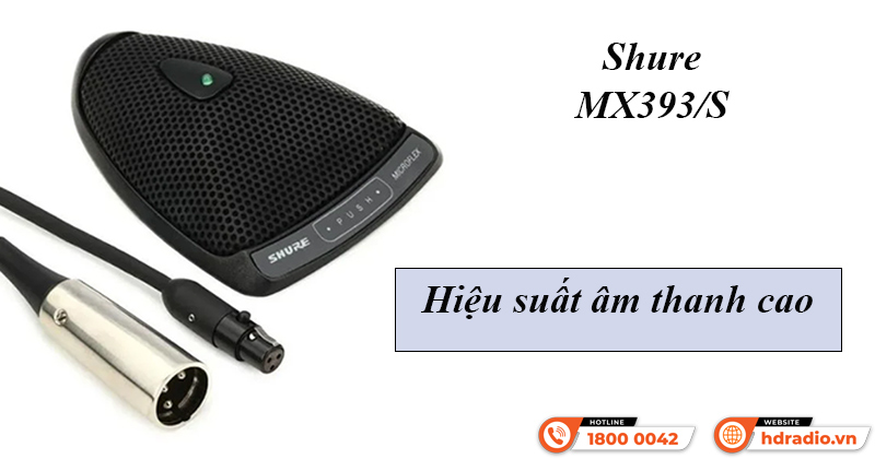 Micro Mai Rùa Đa Hướng Shure MX393/S Chính Hãng, Giá Tốt
