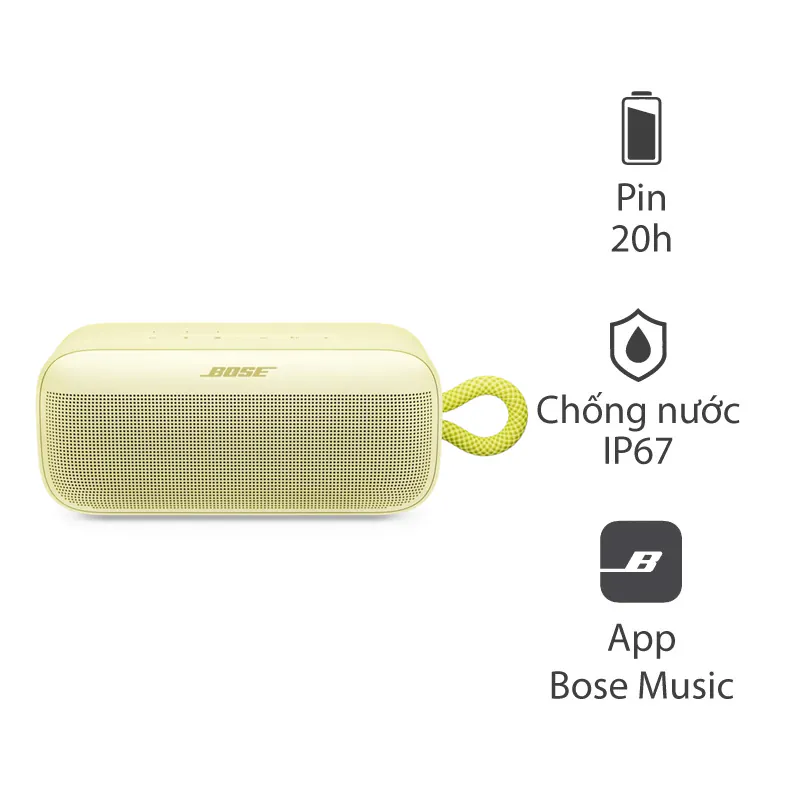 Loa Bose Soundlink Plus, Pin 20H, Chống Nước IP67, Bluetooth 5.4, USB-C, Ghép Nối Không Dây 2 Loa Party&Stereo, Bose Music App