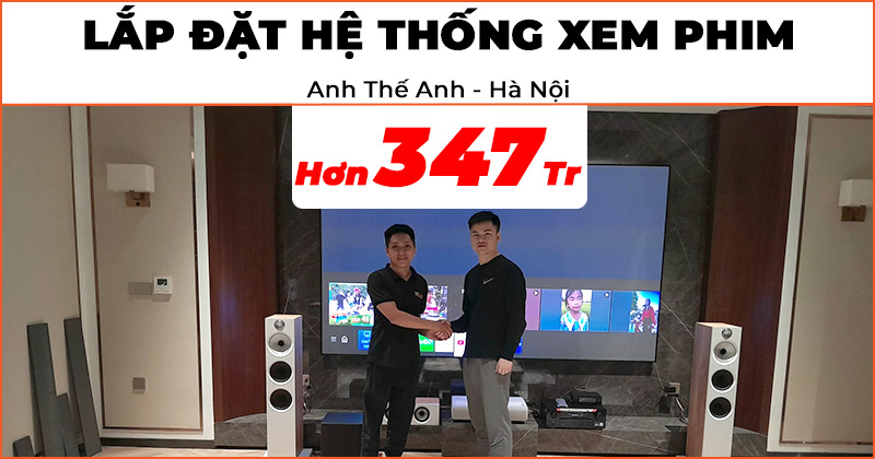 Lắp đặt Hệ thống xem phim trị giá hơn 347 triệu đồng cho anh Thế Anh ở Gia Lâm, Hà Nội (B&amp;W 603 S2 Anniversary Edition, 607 S2, HTM6 S2, Sub B&amp;W ASW610, Dune HD Pro Vision 4K Solo, Denon AVC-X3800H, Samsung LSP9T, Grandview PE-L120)