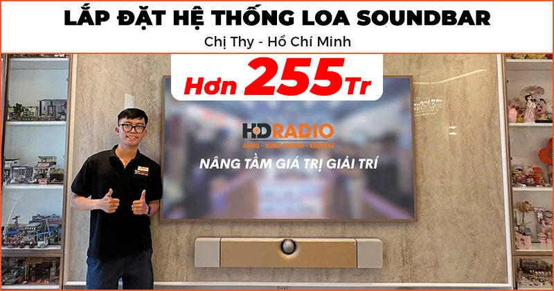 Hệ thống loa soundbar đẳng cấp của chị Thy ở Hồ Ch&iacute; Minh