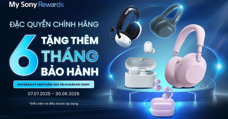 Mua Tai Nghe Sony Chính Hãng Nhận Ngay 6 Tháng Bảo Hành Mở Rộng Mua Tai Nghe Sony Chính Hãng Nhận Ngay 6 Tháng Bảo Hành Mở Rộng